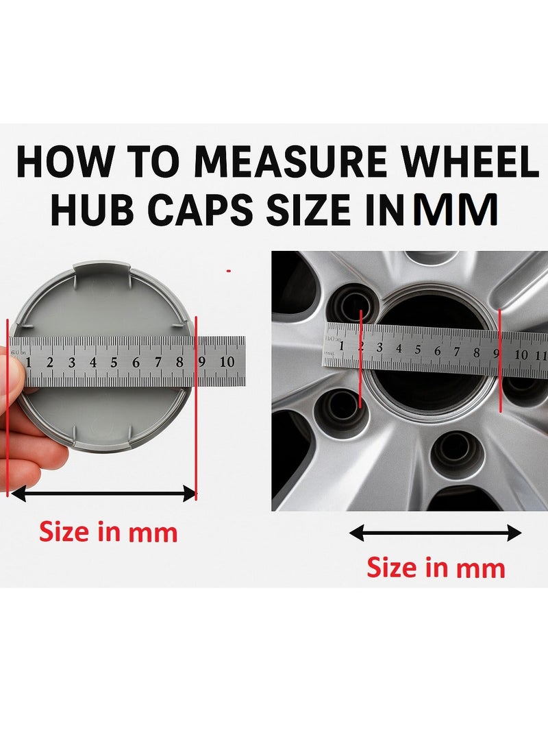 فورد أغطية مركز عجلات السيارة مقاس 60 مم باللون الفضي لسيارات فورد | طقم 4 قطع | تركيب سهل - Image 2